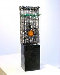 Shakil Ismail, 9 x 5 Inch, Metal & Glass Casting with Semi Precious Stone, Calligraphy Paintings, AC-SKL-025